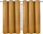 Mustard Yellow Blackout Curtains/38 x 54 Inch/Set of Two Panels Grommet Living - Image 2