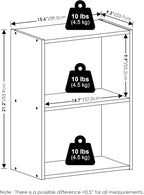 Furinno LUDER Book Shelf, 2-Tier Modern Bookshelf, Open Shelves Bookcase - Image 3
