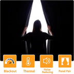 Blackout Curtains for Bedroom, 42 x 84 Inches, Stone Blue, 2 Panels | Thermal - Image 2