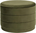 23" Upholstered Round Velvet Ottoman by CAIPINFUL