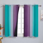 Ombre Teal and Purple Blackout Curtains - Image 2