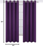 Purple Thermal Blackout Curtains/52 x 95 Inch/Set of 2 Panels Room Darkening - Image 10