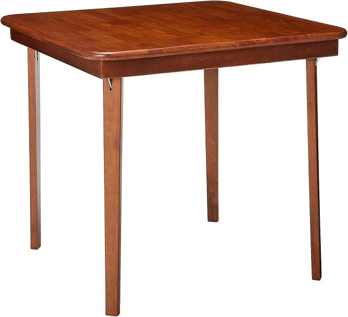 MECO Stakmore Classic Straight Edge Solid Wood Folding Card Table, Cherry Frame - Image 7