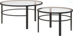 Henn&Hart Round Nested Coffee Table in Blackened Bronze, Coffee Table coffee by HennHart