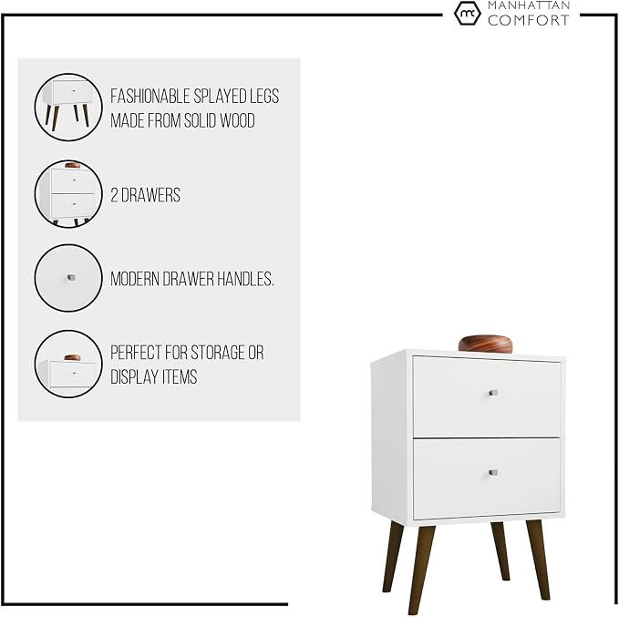 Manhattan Comfort Liberty Mid Century Modern Nightstand - Image 7