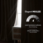 MIULEE Taupe Velvet Curtains 52x96 inches Luxury Blackout Curtains | Thermal - Image 5