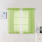 Chyhomenyc Sheer Curtains 54 Inch Long 2 Panels Set, Light Filtering Short Soft by Chyhomenyc
