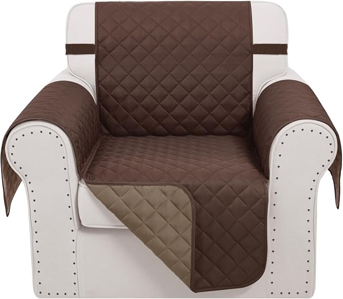 Reversible Recliner Chair Covers, Chocolate/Taupe | Chair Covers by LuxshareHome
