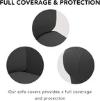 PureFit Stretch Couch Covers for Sofa Large Sofa Slipcovers Dark Gray | 1-Piece - Image 3