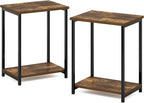 Furinno Simplistic Metal Frame End Table, Amber Pine - Image 5