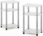 Furinno JUST Side Table Set of 2, 3-Tier Modern End Tables, Open Shelves Night - Image 7