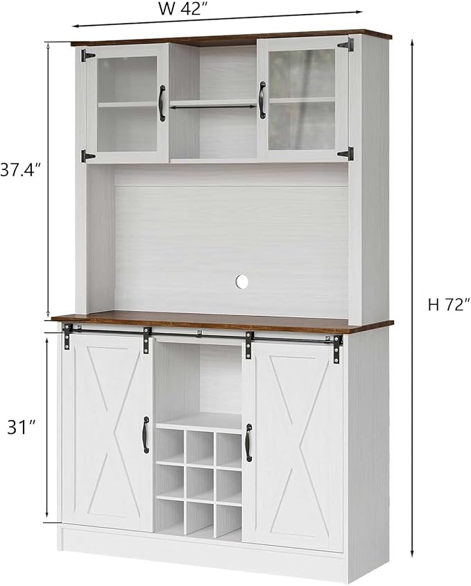 4ever2buy Farmhouse Coffee Bar Cabinet - Image 2