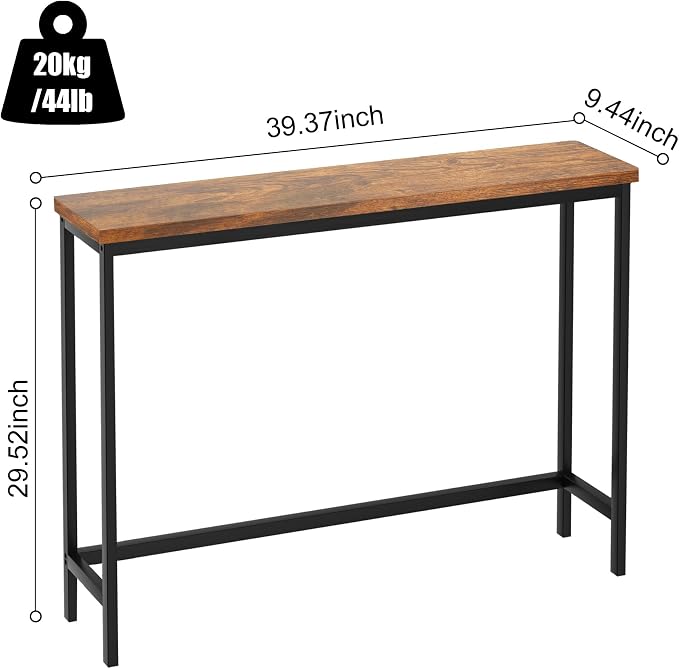 VASMIA Console Table, Entryway Table, Narrow Sofa Table, Living Room, Rustic - Image 3