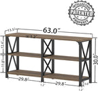 LVB Wood Console Table, Long Metal Entryway Table Behind Couch, Large Narrow 3 - Image 2
