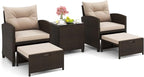 Tangkula 5 Pieces Patio Conversation Set, PE Wicker Rattan Outdoor Furniture Set by TANGKULA
