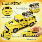 5.7in Bee Truck Decor with Sweet Honey Blocks, Yellow Metal Pickup - Image 4