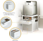 Herture Mini Fridge Stand with 3 Storage, Mini Fridge Cabinet, Beverage Fridge - Image 3