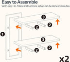 HOOBRO Floating Shelves, 15 Inch Wall Shelf Set of 3, Wall Mounted Storage - Image 7