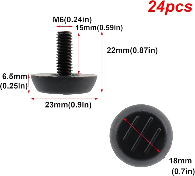 Antrader 24 Pack M6×15mm Furniture Lvelers, Table Leg Levelers, Levelling Foot - Image 3