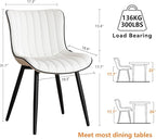 YOUNUOKE Mid-Century Modern Dining Chairs Set of 2, Armless Accent Chair - Image 2