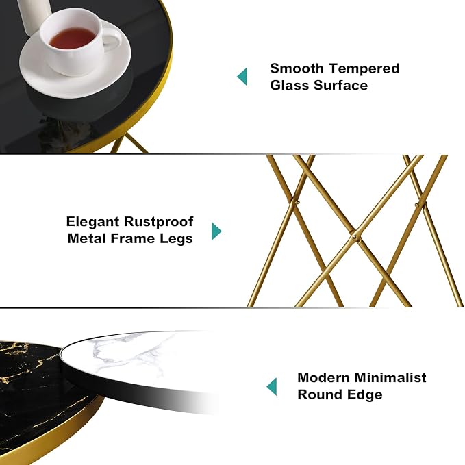 HLR Modern Round Side Table, End Table - Image 3