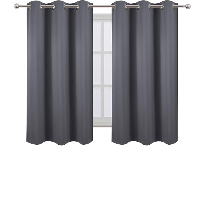 Grey Blackout Curtains 34 x 63 Inch Length/Set of 2 Curtain Panels/Thermal - Image 2