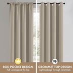 MIULEE 4 Panel Set Short Bedroom Blackout Curtains 54 Inch Long Cobblestone | - Image 8