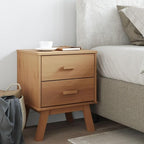 Brown Solid Pinewood Bedside Cabinet - Image 3