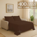 Sleeper Sofa Bed Sheet, 100% Cotton 400 Thread Count, 4 Piece Set, Deep Pocket - Image 2