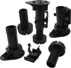 Jiozermi 4 Pack Black Plastic Cabinet Legs, Adjustable Furniture Feet - Image 3