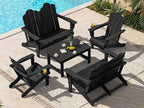 SERWALL Folding Adirondack Bench, HDPE All-Weather Adirondack Loveseat Set of 2 - Image 10