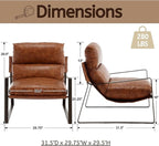 LukeAlon Modern PU Leather Accent Armchair, Upholstered Lounge Chair - Image 2