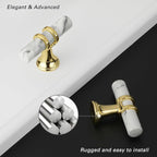 Rergy Cabinet Handles Marble Drawer Pulls and Knobs, T-Bar Hardware - Image 3