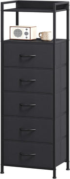 Somdot Tall Dresser for Bedroom, 5 Drawers Nightstand Vertical Storage Tower by Somdot