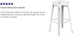 Flash Furniture Kai Commercial Grade 4 Pack 30" High Backless Distressed White - Image 5
