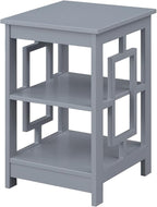 HomeStock Asian Aesthetics Square End Table, 3-Tier Wood Shelves, Stylish & by Homestock