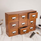 9 Drawers Library Card Catalog Cabinet - Image 4