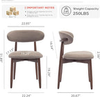 COLAMY Wooden Dining Chairs Set of 6, Modern Fabric Upholstered Kitchen Side - Image 2