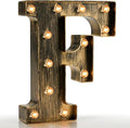 Pooqla Vintage Light Up Marquee Letters with Lights – Illuminated Industrial Style Lighted Alphabet Letter Signs - Coffee Bar Apartment Bedroom Wall Home Initials Decor A-Z by Pooqla