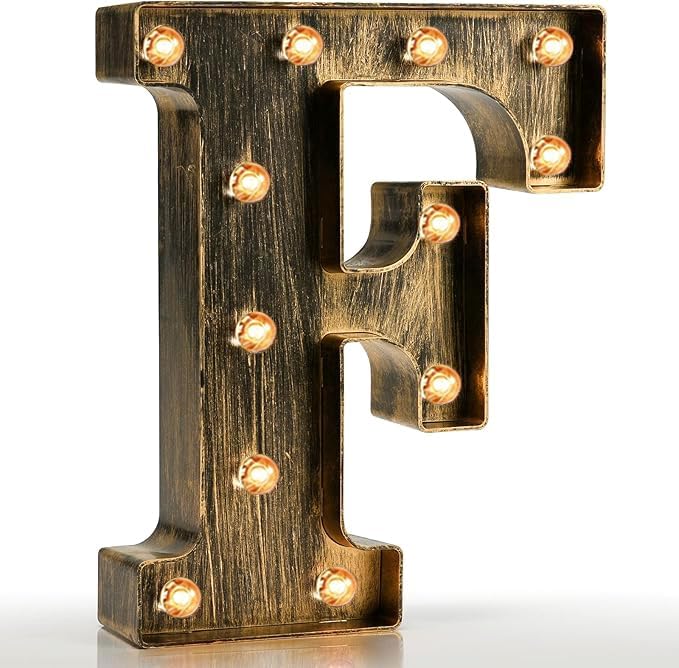 Pooqla Vintage Light Up Marquee Letters with Lights – Illuminated Industrial Style Lighted Alphabet Letter Signs - Coffee Bar Apartment Bedroom Wall Home Initials Decor A-Z by Pooqla