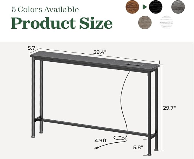 SUPERJARE 5.7 Inch Console Table - Image 3