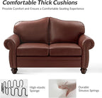 60" Wide Genuine Leather Chesterfield Loveseat, 2 Seat Leather Sofa - Image 4