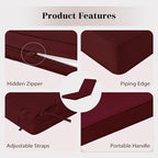 Chaise Lounge Cushions Outdoor, 4 Adjustable Ties Lounge Chair Cushions - Image 3