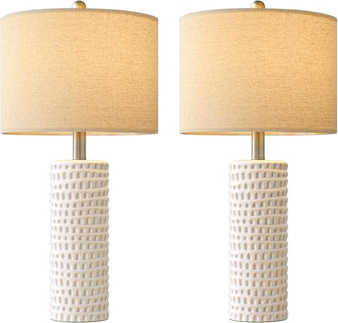 PORTRES 24" Farmhouse Ceramic Table Lamp Set of 2 - Image 9
