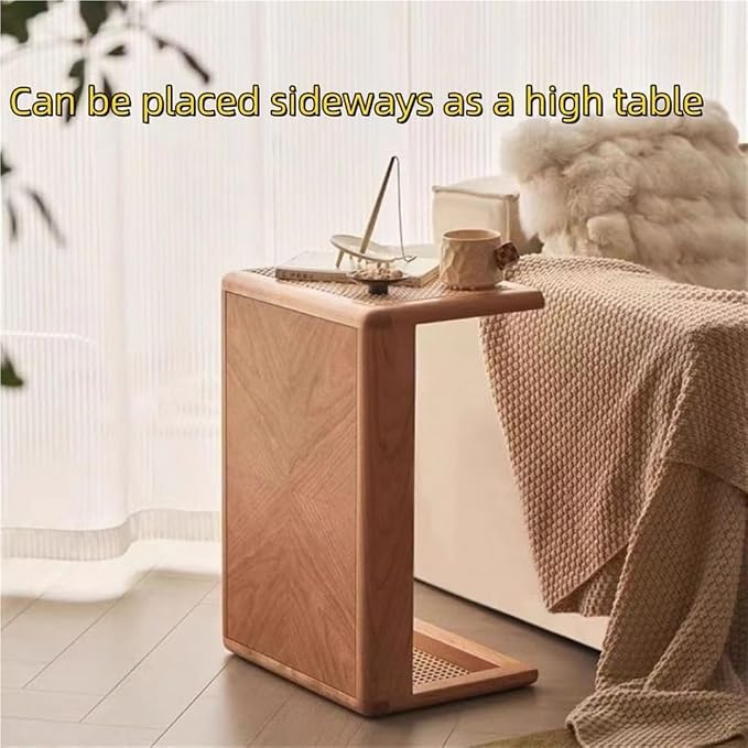 Japanese Wooden Bay Window Nightstand Coffee Table Sofa Side Table Square Tea - Image 5