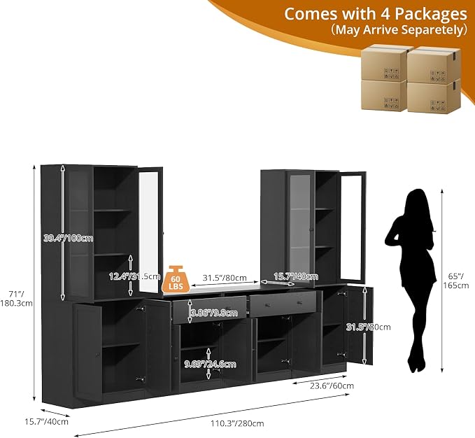 TUSY 71" TV Stand Storage Set - Image 2