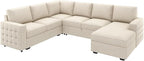 HONBAY Sectional Couch with Pull Out Bed, Sectional Sleeper Sofa with Storage - Image 9