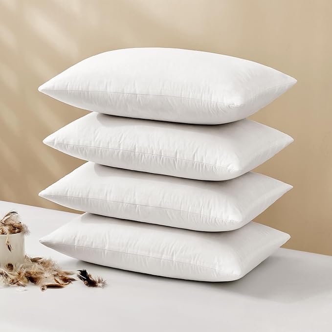 MIULEE 12x20 Pillow Inserts, Double-Layer Down-Proof Cotton Cover, Decorative by MIULEE