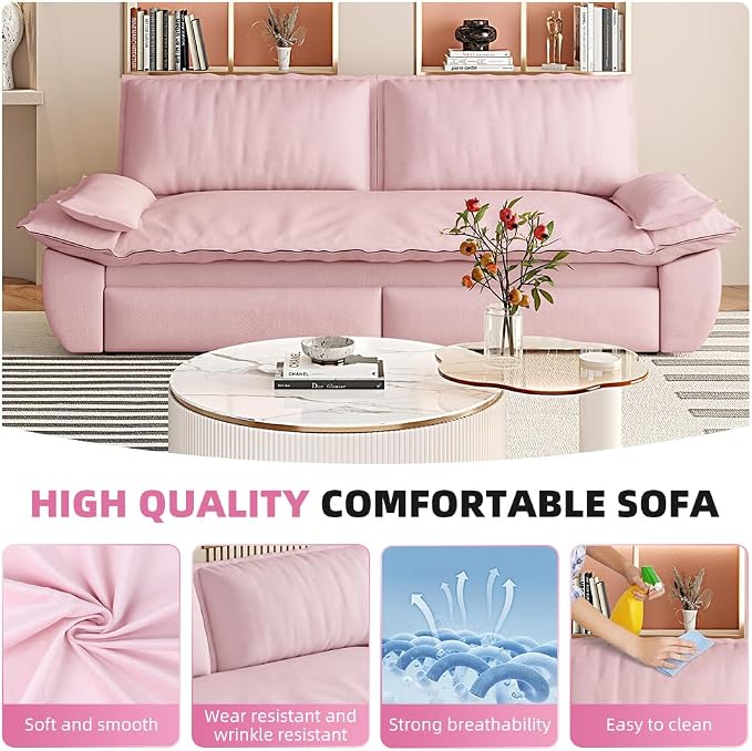 73.2" Sofa Bed Queen, 3-in-1 Pull Out Sofa Bed - Image 6