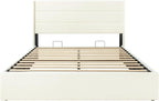 Allewie Full Size Lift Up Storage Bed, Chenille Fabric Upholstered, Modern - Image 9